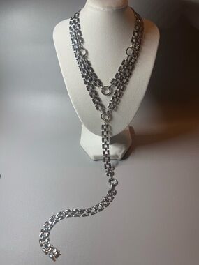 Silver Layered Lariat Necklace - Women Jewelry Necklaces